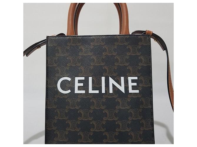 Céline Triomphe Cabas Mini Castaño - vista 3