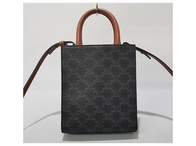 Céline Triomphe Cabas Mini Castaño - vista 5
