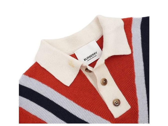 Burberry Roter Cashmere-Logo Strickpullover mit langen Ärmeln für Baby und Kinder - Ansicht 2