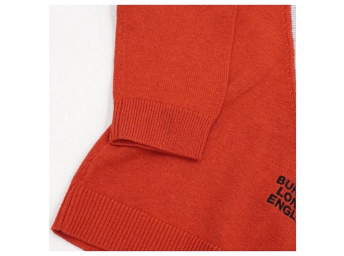Burberry Roter Cashmere-Logo Strickpullover mit langen Ärmeln für Baby und Kinder - Ansicht 6