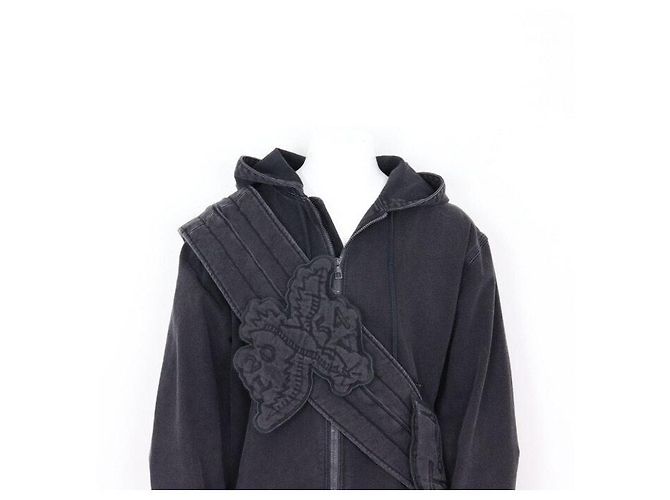 Louis Vuitton Giacca in denim con cappuccio e zip Nero - vista 2