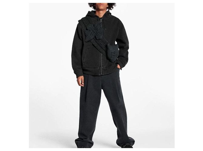 Louis Vuitton Giacca in denim con cappuccio e zip Nero - vista 6