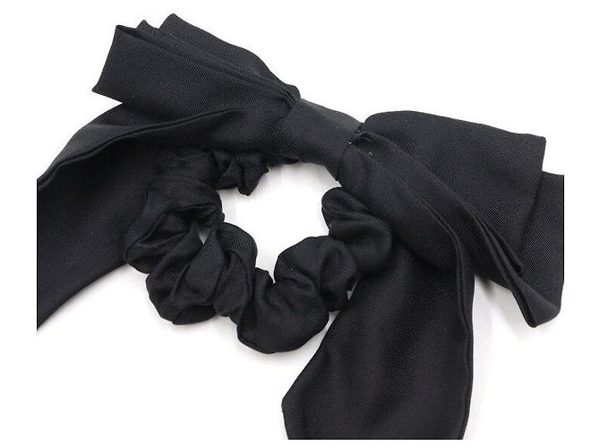 Chanel Coletero de cinta de seda y diadema para mujer Negro - vista 2
