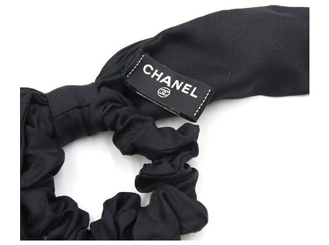 Chanel Coletero de cinta de seda y diadema para mujer Negro - vista 4
