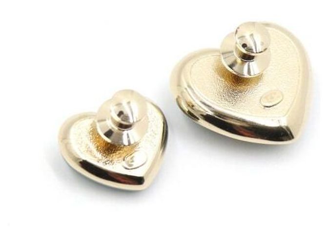 Chanel Broche para mujer Crystal CC Double Heart Blue Gold Azul - vista 4