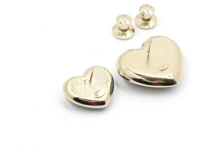 Chanel Broche para mujer Crystal CC Double Heart Blue Gold Azul - vista 5