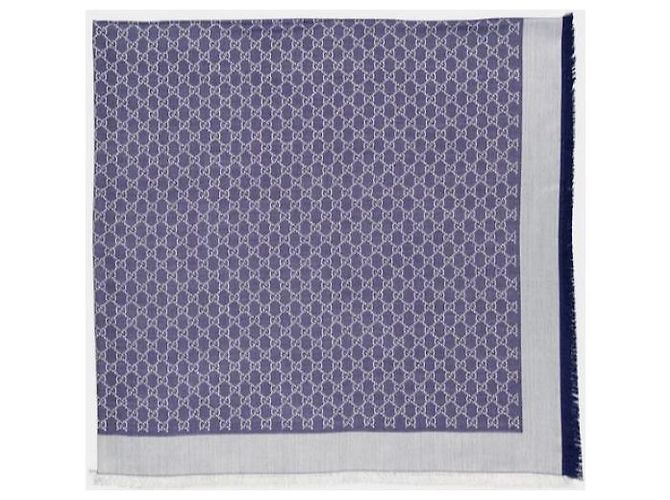 Gucci GG Seidenwollschal Blau - Ansicht 3