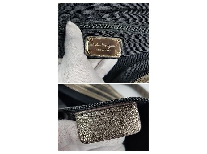 Salvatore Ferragamo Gancini Logo Schultertasche Braun - Ansicht 10