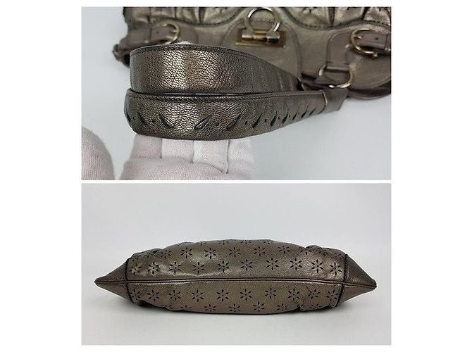 Salvatore Ferragamo Gancini Logo Schultertasche Braun - Ansicht 7