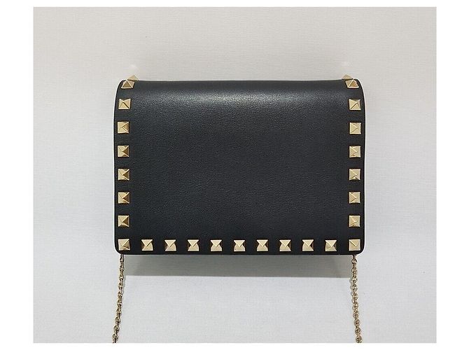 Valentino Mini borsa a tracolla Rockstud con catena Nero - vista 2