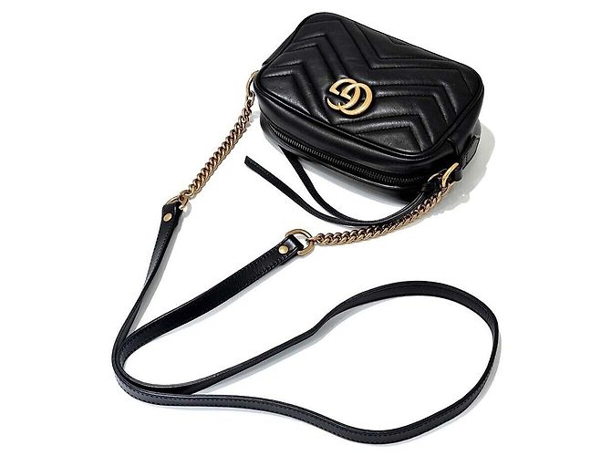 Gucci Mini borsa a tracolla Marmont Matelassé Nero - vista 3