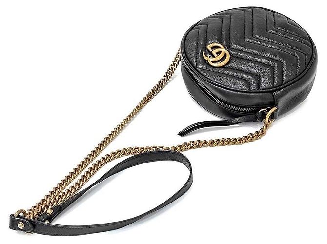 Gucci Borsa a tracolla mini rotonda Marmont - vista 3