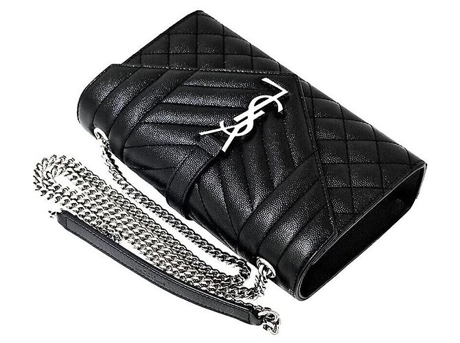 Saint Laurent Borsa a tracolla con catena Monogram Nero - vista 4