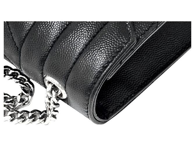 Saint Laurent Borsa a tracolla con catena Monogram Nero - vista 6