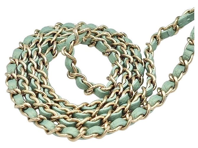 Chanel Mini Portafoglio con Catena Caviar Verde - vista 3