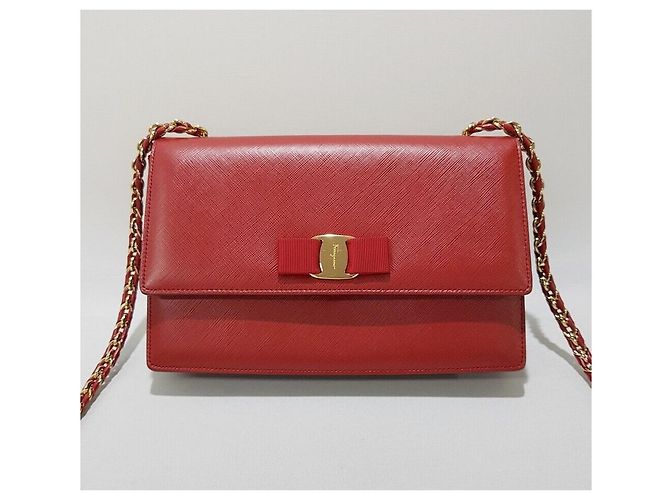 Salvatore Ferragamo Borsa a tracolla Ginny Chain Rosso - vista 2
