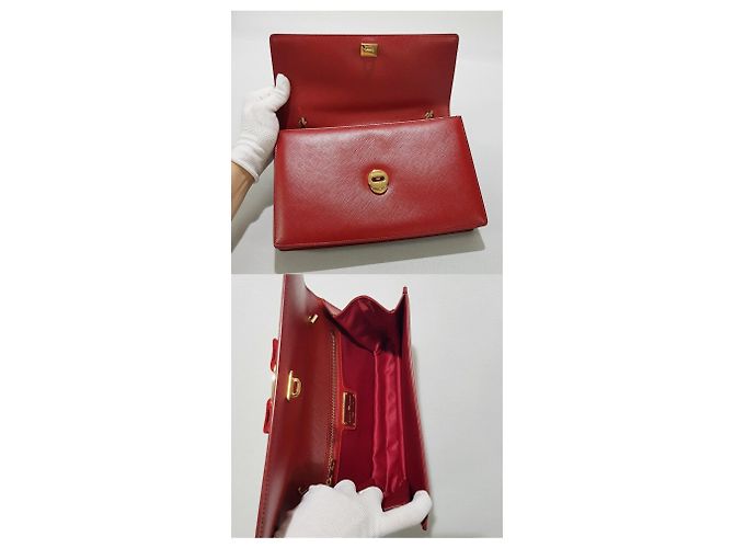 Salvatore Ferragamo Borsa a tracolla Ginny Chain Rosso - vista 8