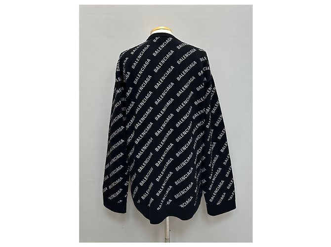 Balenciaga Cashmere-Strick mit durchgehendem Logo Silber - Ansicht 3