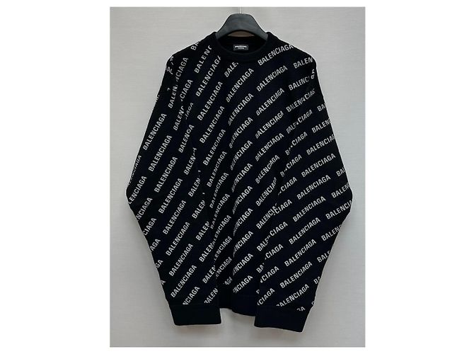 Balenciaga Cashmere-Strick mit durchgehendem Logo Silber - Ansicht 4