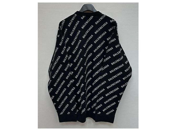 Balenciaga Cashmere-Strick mit durchgehendem Logo Silber - Ansicht 5