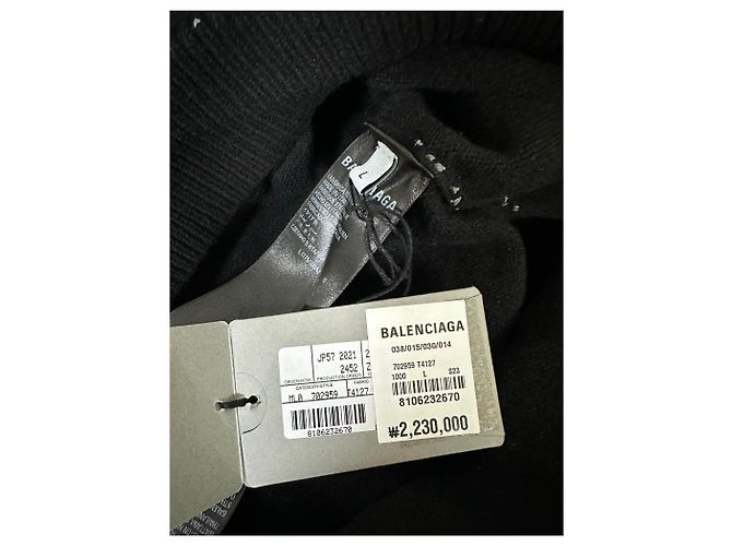 Balenciaga Cashmere-Strick mit durchgehendem Logo Silber - Ansicht 6