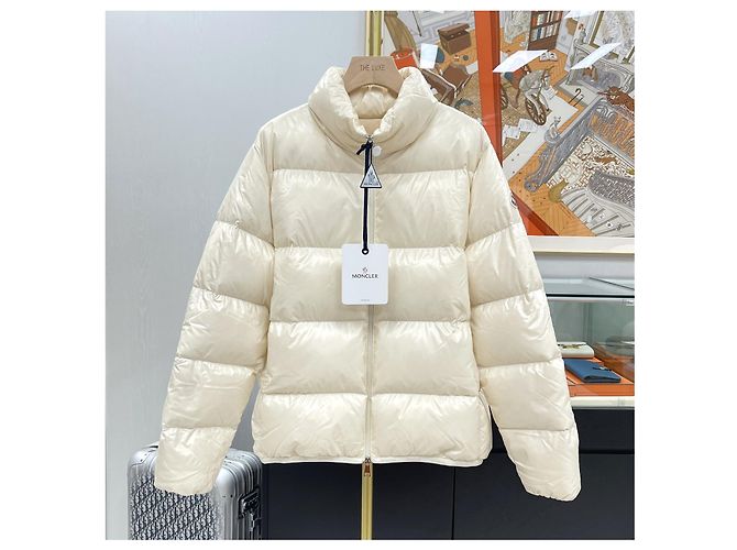 Kurze Steppjacke Moncler Abbadia Weiß - Ansicht 2