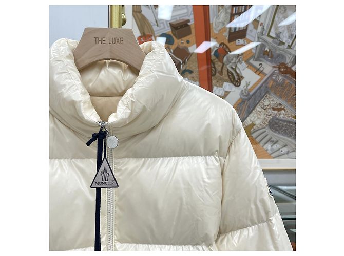 Kurze Steppjacke Moncler Abbadia Weiß - Ansicht 3