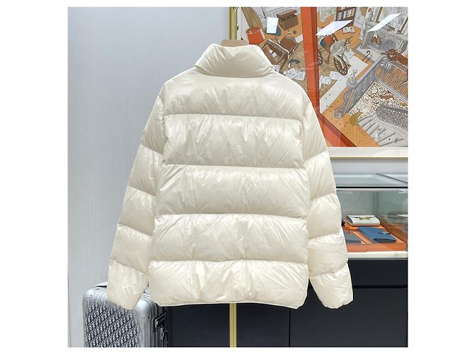 Kurze Steppjacke Moncler Abbadia Weiß - Ansicht 4