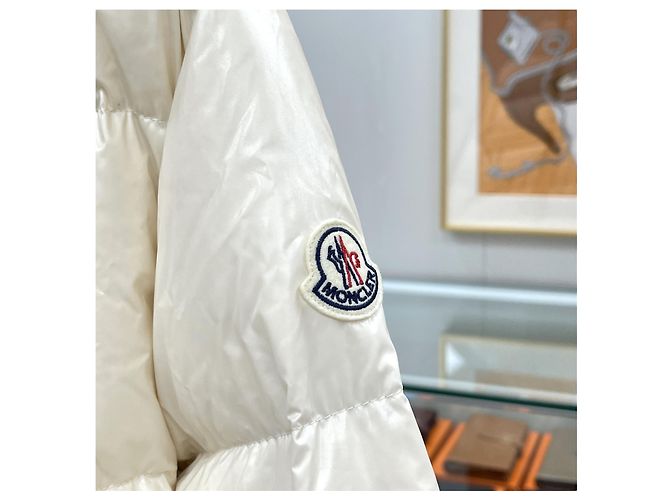 Kurze Steppjacke Moncler Abbadia Weiß - Ansicht 6