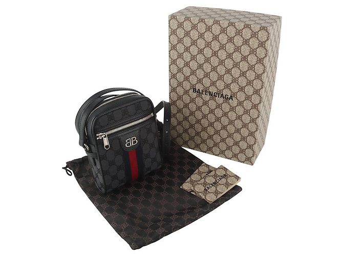 Gucci Borsa a tracolla Balenciaga Hacker Project BB Supreme Ophidia Nero - vista 8