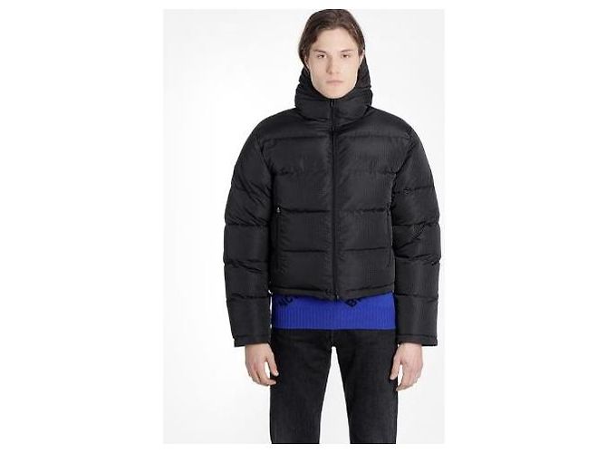 Balenciaga Logo Quilted Down Jacket Black - view 9