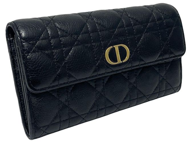 Dior Langer Cannage Caro Geldbeutel Schwarz - Ansicht 2