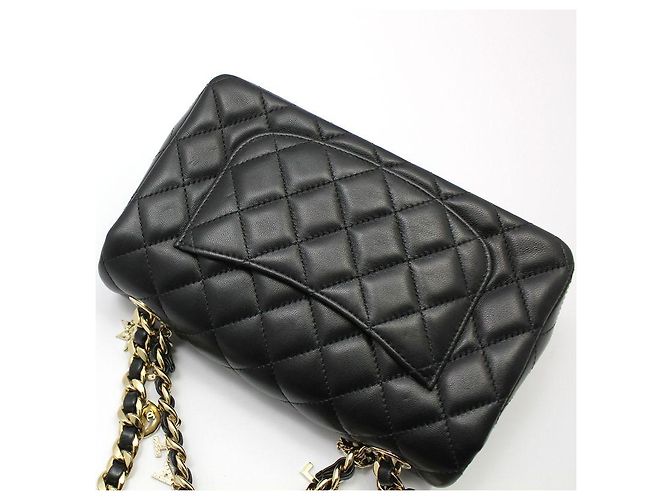 Chanel Black Lambskin Gold Classic New Mini Charms Decoration Chain Crossbody Bag - view 5