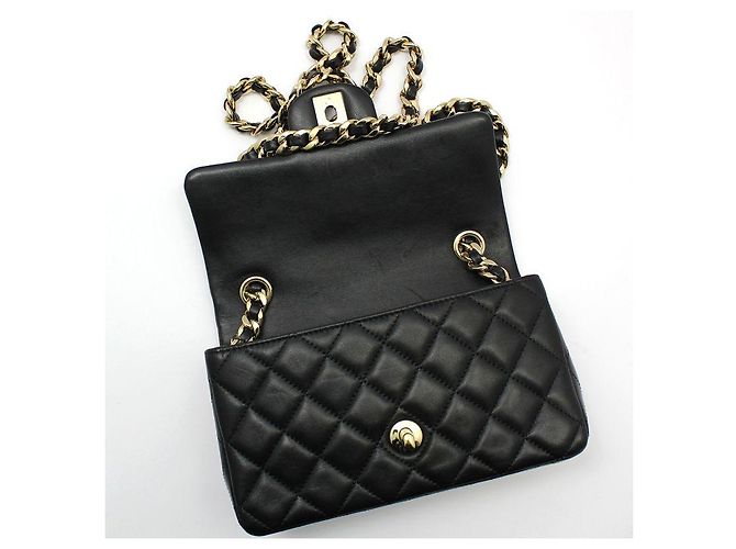 Chanel Black Lambskin Gold Classic New Mini Charms Decoration Chain Crossbody Bag - view 8