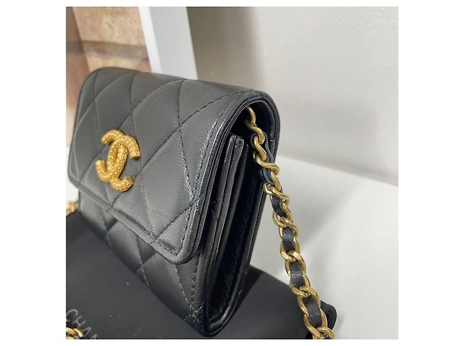 Chanel Mini borsa a tracolla con catena dorata Nero - vista 4