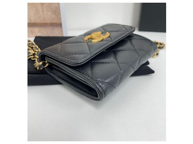 Chanel Mini borsa a tracolla con catena dorata Nero - vista 5