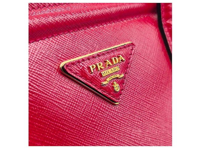 Prada Tote e borsa a tracolla in Saffiano Vernice Rosso - vista 8