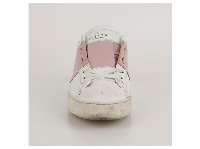 Valentino Baskets à lacets cachés en cuir blanc Taille - vue 3