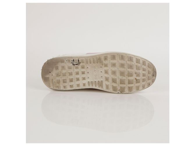 Valentino Baskets à lacets cachés en cuir blanc Taille - vue 6