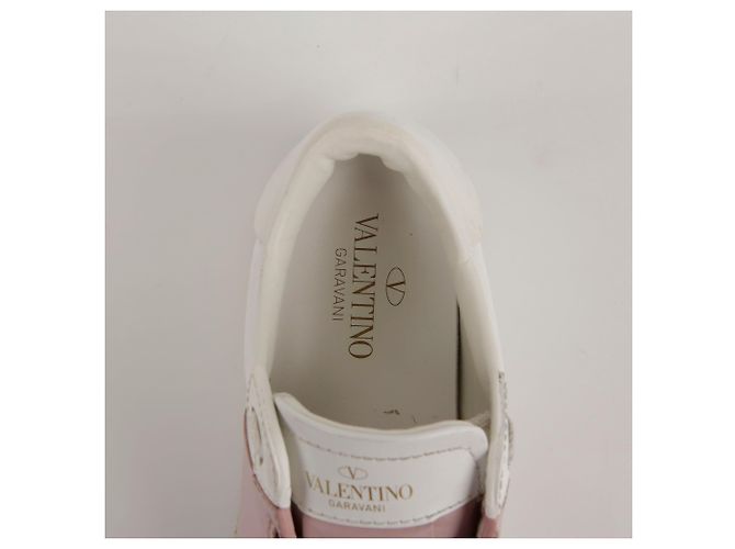 Valentino Baskets à lacets cachés en cuir blanc Taille - vue 7