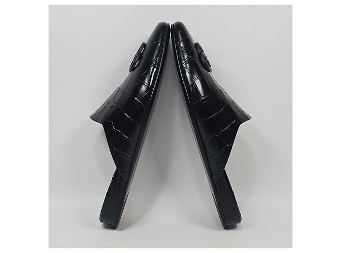 Balenciaga Mule Cozy BB Crocodile Marrone - vista 4