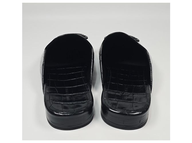 Balenciaga Mule Cozy BB Crocodile Marrone - vista 6