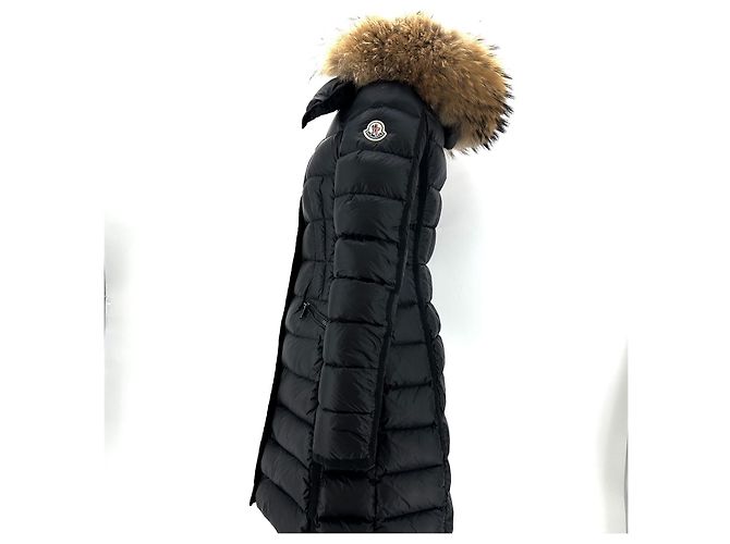 Moncler Herminfur Damen Lang Daunenjacke Schwarz - Ansicht 4