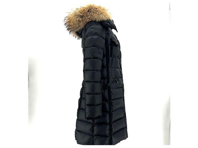 Moncler Herminfur Damen Lang Daunenjacke Schwarz - Ansicht 5