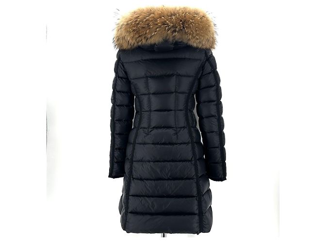 Moncler Herminfur Damen Lang Daunenjacke Schwarz - Ansicht 6