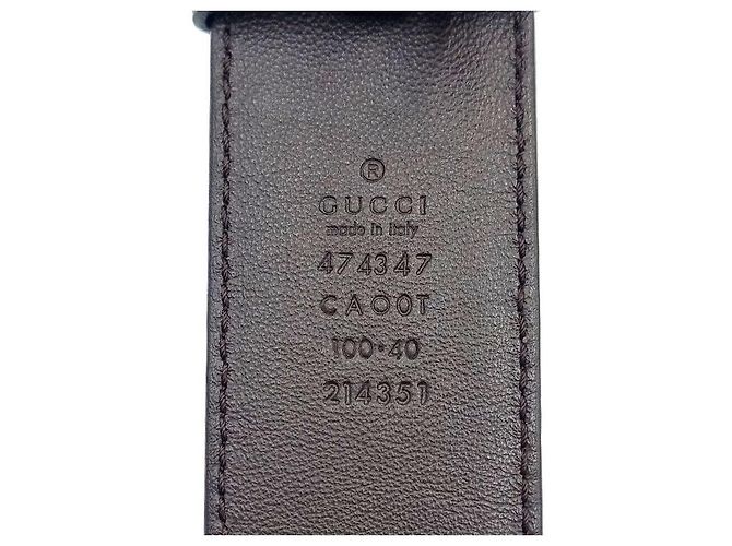 Gucci Interlocking Leather Belt Brown - view 5