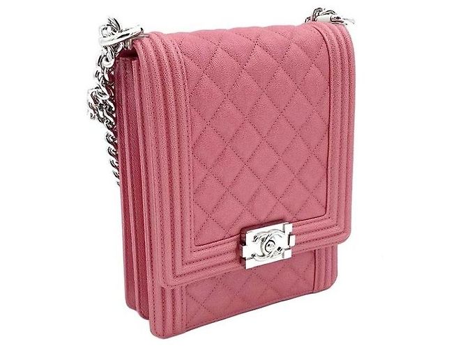 Chanel Borsa Flap Caviar Boy Rosa - vista 3