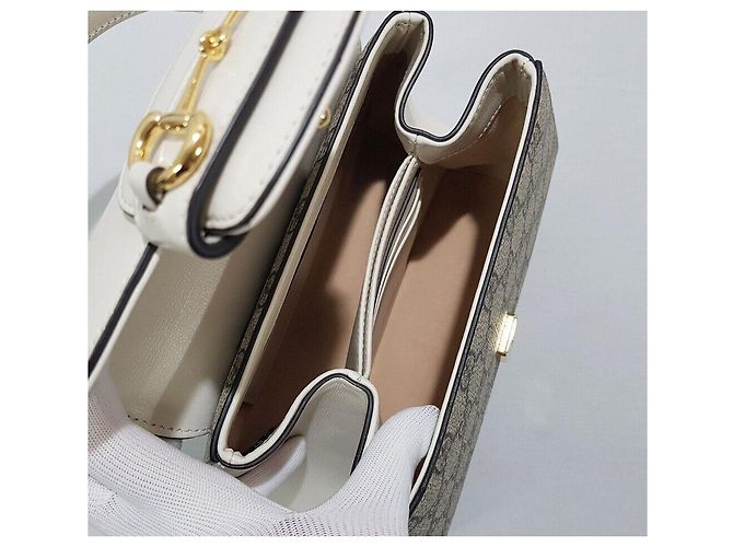Horsebit 1955 Gucci Mini borsa tote con manico superiore e tracolla con morsetto Argento - vista 9