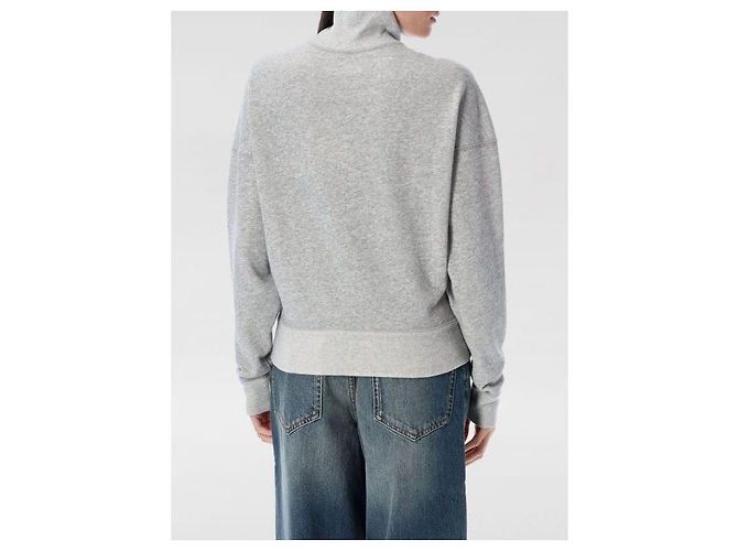 Isabel Marant Sweatshirt mit halbem Reißverschluss mit Logo GYIB Silber - Ansicht 5