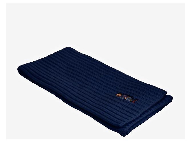 Ralph Lauren Strickschal mit Bärenmotiv aus einfarbigem Denim Schwarz - Ansicht 5